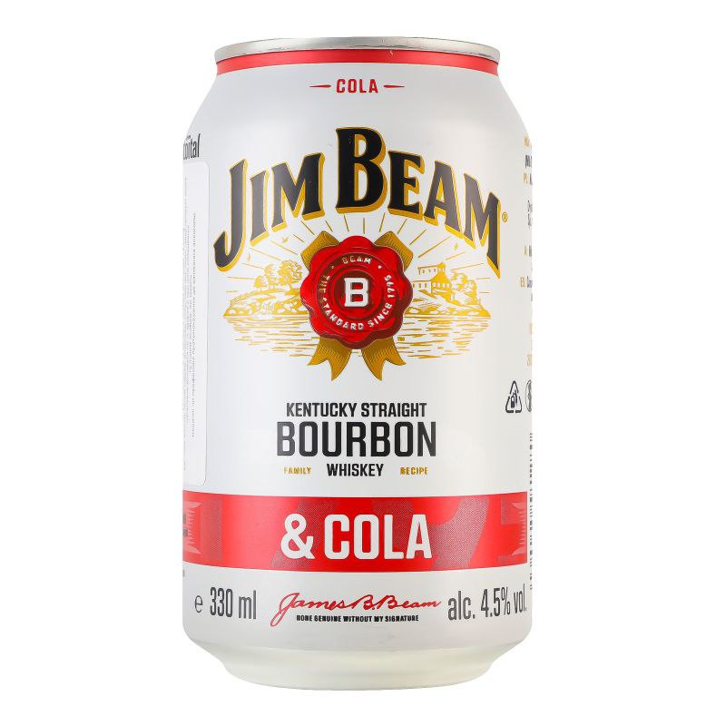 Напій с/а Jim Beam Bourbon & Cola 4.5% 0.33 л з/б